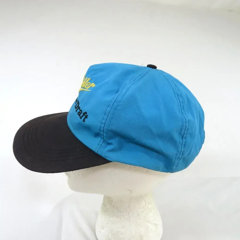 Miller Genuine Draft Hat Trucker Baseball Cap Blue Black Adjustable Snapback 90s